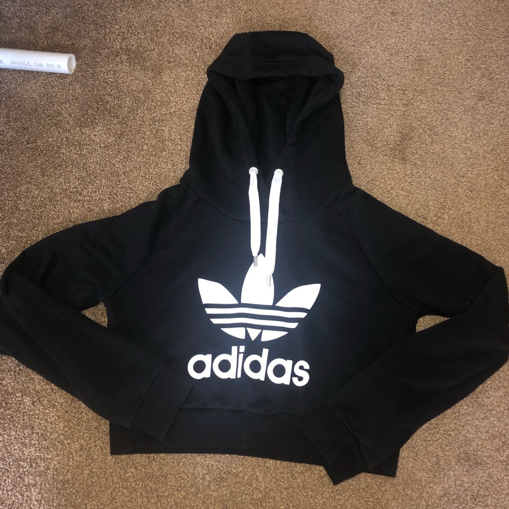 Adidas Black Cropped Sweatshirt